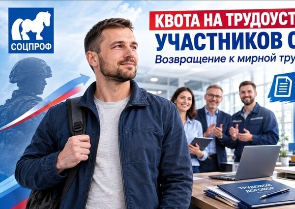 Профсоюзы СОЦПРОФ: квота на трудоустройство участников СВО поможет защитникам страны вернуться к мирной жизни